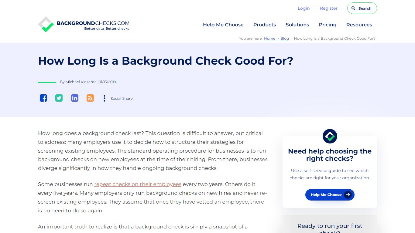 How Long Is a Background Check Good For?